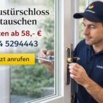 Schlüsseldienst-Techniker tauscht Haustürschloss – Kosten ab 58€ bei LockMeister