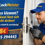 Locksmith repariert defektes Türschloss, schneller Service ab 58€ mit LockMeister Kontaktinformationen