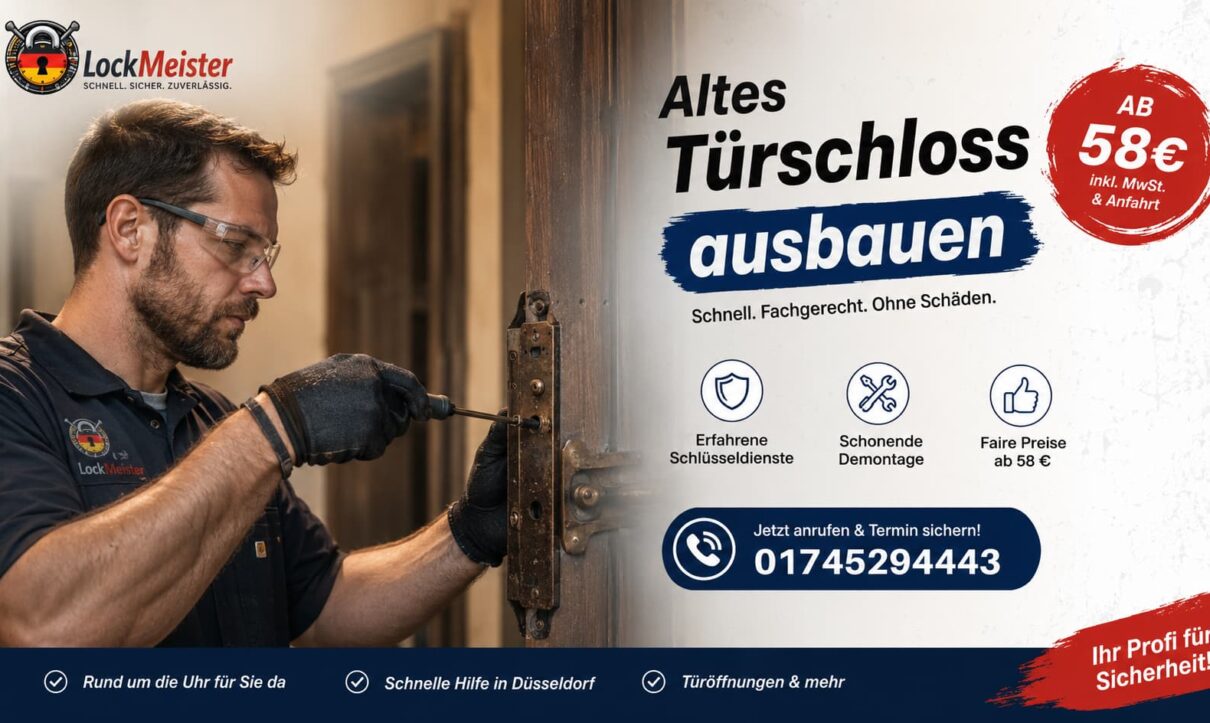 Fachgerechte Demontage eines alten Türschlosses durch erfahrenen Schlüsseldienst