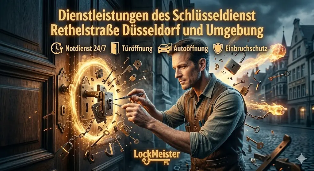 Dienstleistungen des Schlüsseldienst Rethelstraße Düsseldorf und Umgebung