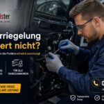 LockMeister Techniker bei der Reparatur eines Fahrzeugschlosses vor Ort in Düsseldorf