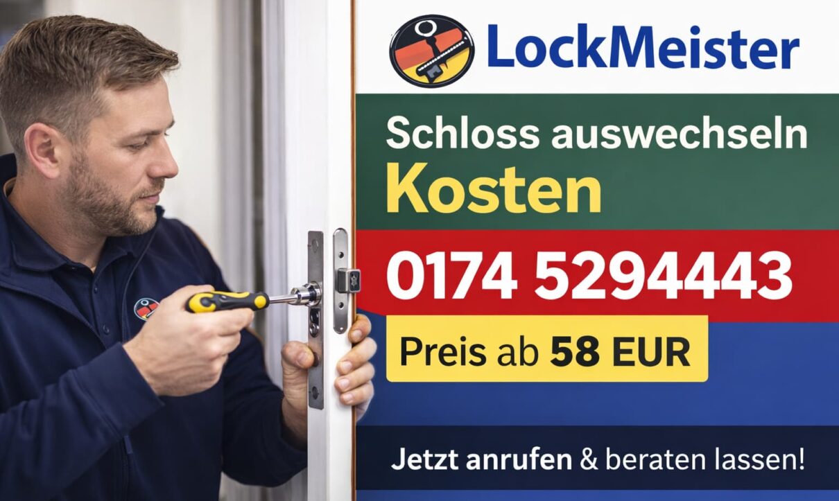 LockMeister Schlüsseldienst Techniker beim Türschloss wechseln, schneller Service ab 58 €