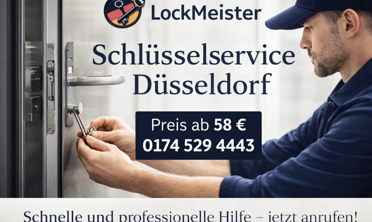 Schlüsseldienst Düsseldorf – LockMeister Techniker öffnet Tür schnell und professionell