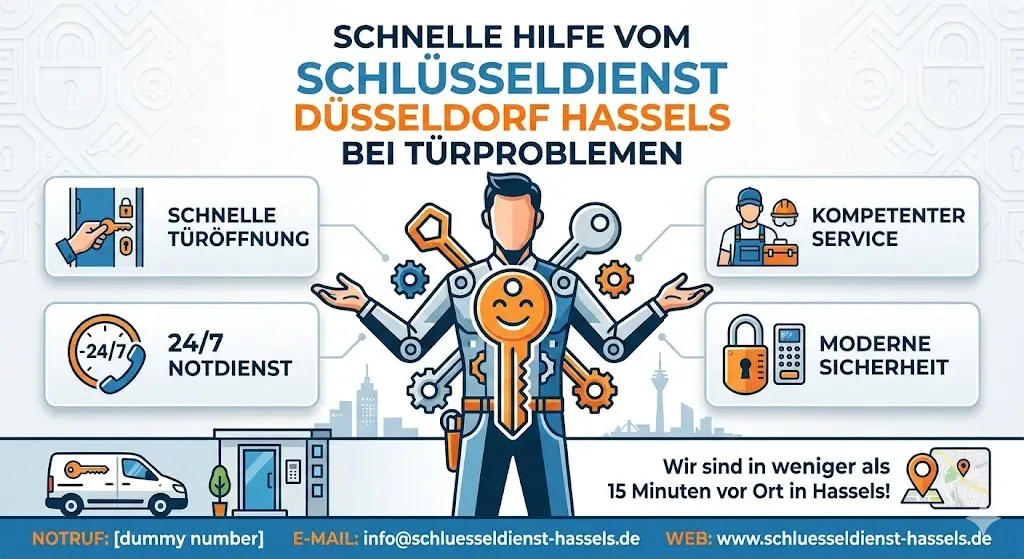 Schnelle Hilfe vom schlüsseldienst düsseldorf hassels bei Türproblemen