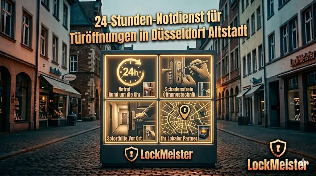 24-Stunden-Notdienst für Türöffnungen in Düsseldorf Altstadt