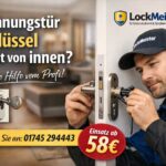 Schlüsseldienst-Techniker öffnet Wohnungstür bei innen steckendem Schlüssel – LockMeister Notdienst ab 58€