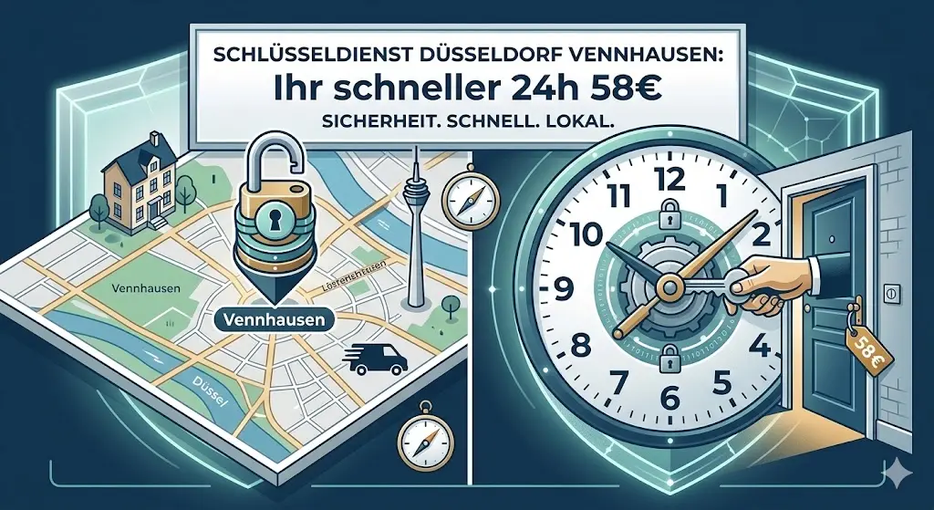 Schlüsseldienst düsseldorf vennhausen: Ihr schneller 24h 58€