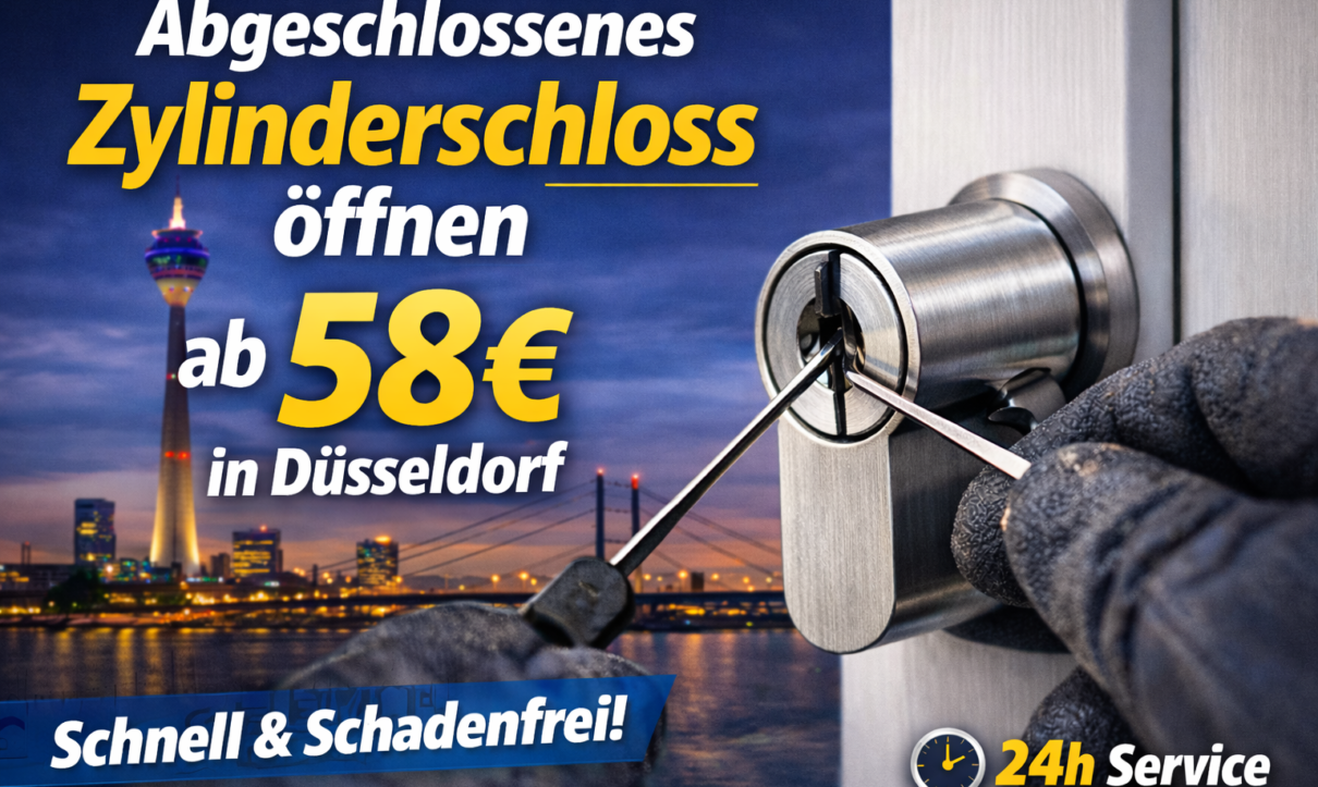 Abgeschlossenes Zylinderschloss öffnen ab 58€ in Düsseldorf
