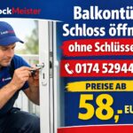 Schlüsseldienst LockMeister öffnet Balkontür Schloss ohne Schlüssel – schneller Service ab 58€