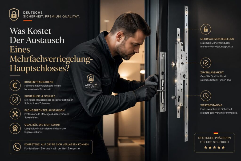 Ein Techniker repariert eine Türschlossanlage in einem modernen Sicherheitskontext.