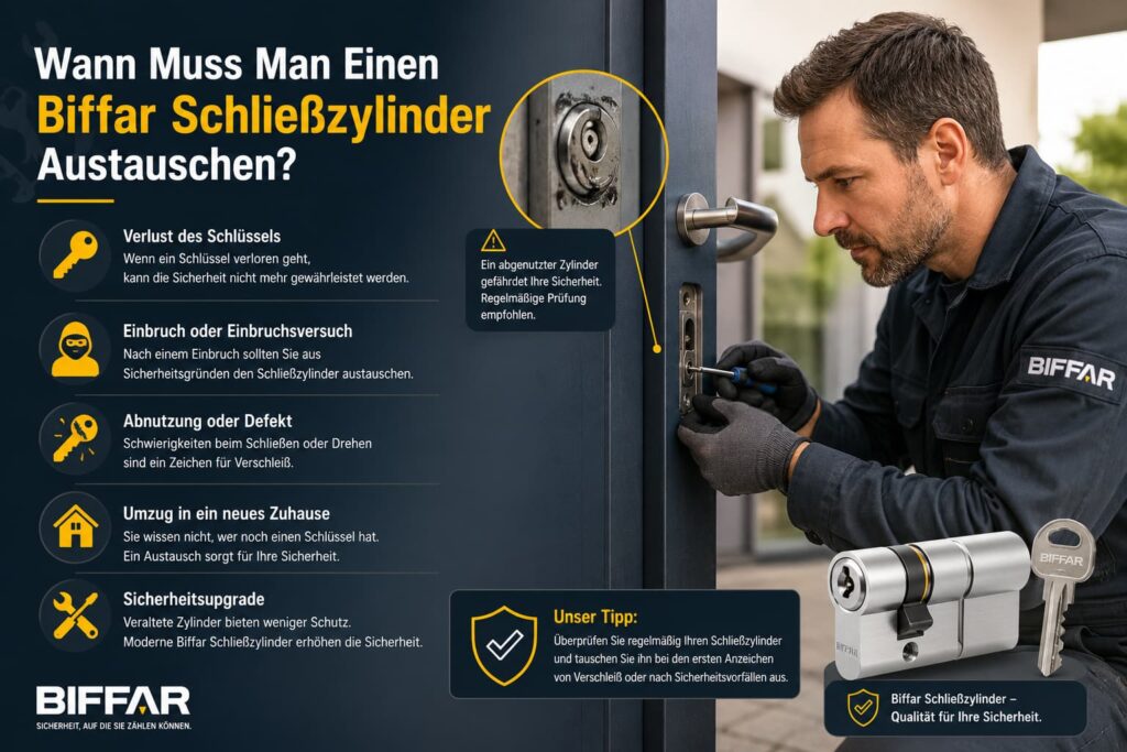 Modern locksmith repairing a secure door lock with safety icons and professional tools.