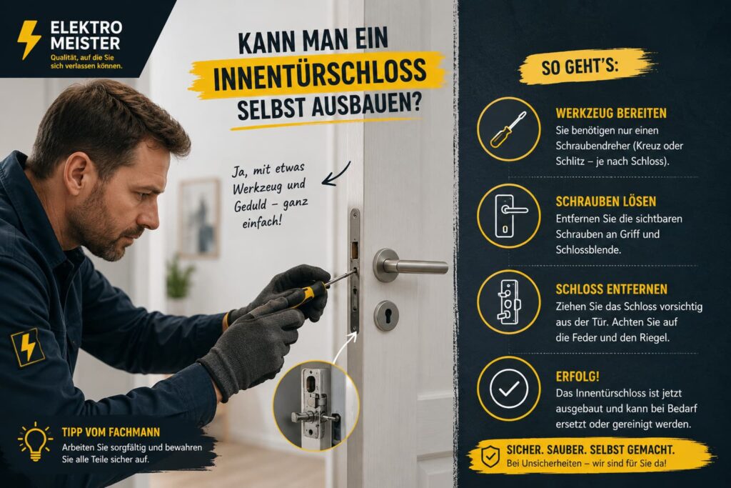 Elektriker repariert Türschloss sicher und professionell vor Ort