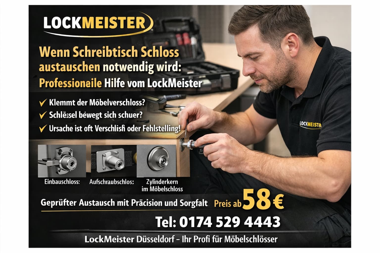 schreibtisch schloss austauschen