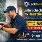 LockMeister Monteur installiert ein Sicherheitsschloss an der Haustür – Einbruchschutz für Haustüren ab 58 €