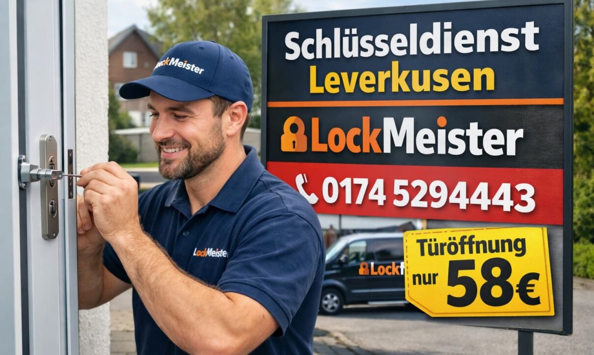 Schlüsseldienst Leverkusen – LockMeister Techniker öffnet Haustür, Türöffnung ab 58 €