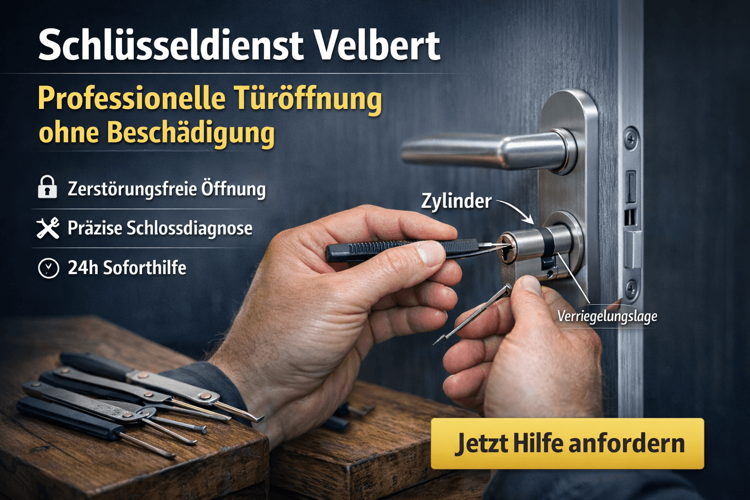 Professionelle Türöffnung in Velbert – LockMeister Düsseldorf.