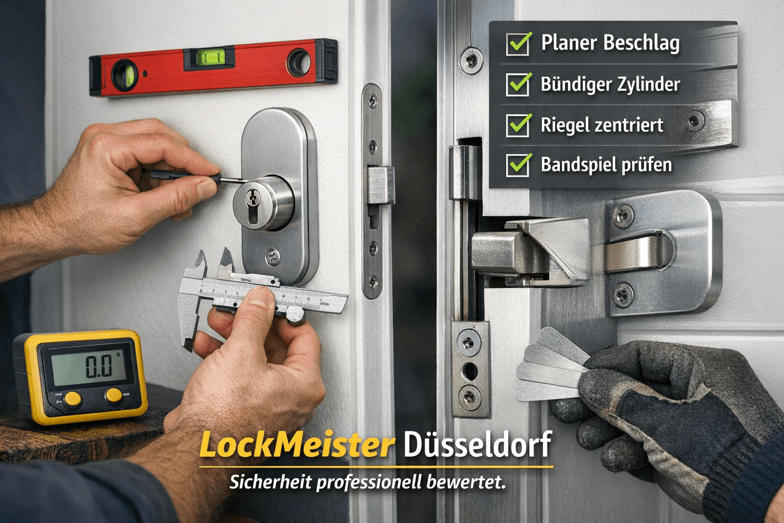 Beschlagauflage: plane Auflage, keine Kippmomente, Schraubzug gleichmäßig