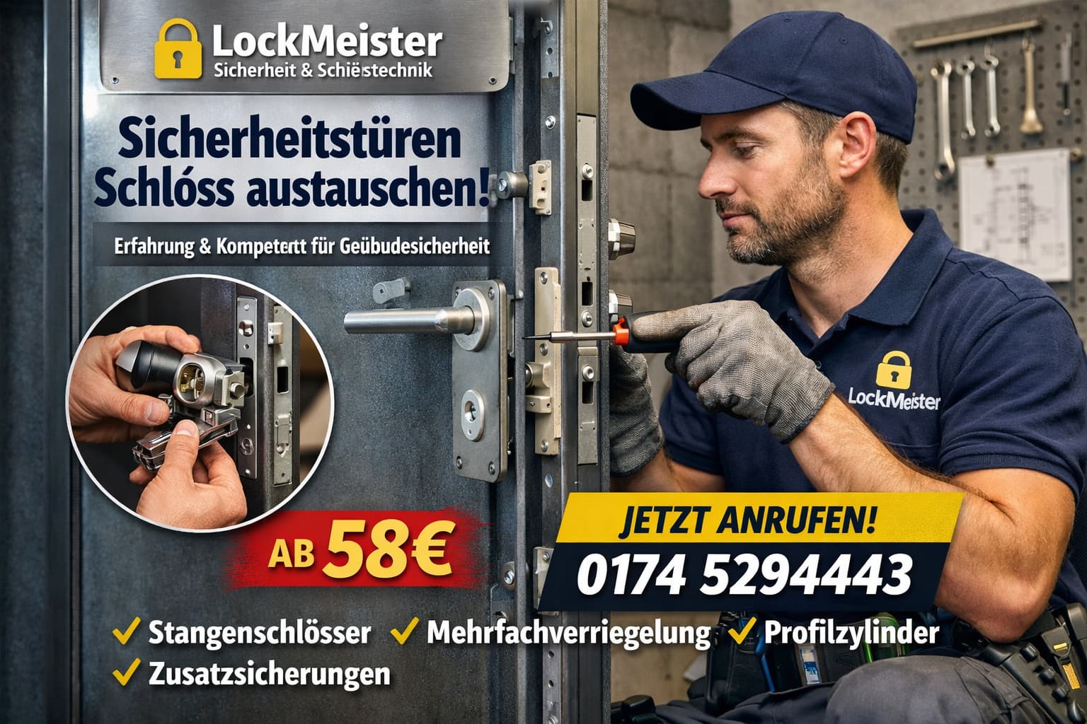 Sicherheitstüren schloss austauschen