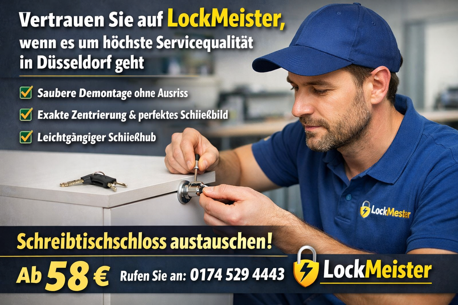 schreibtisch schloss austauschen