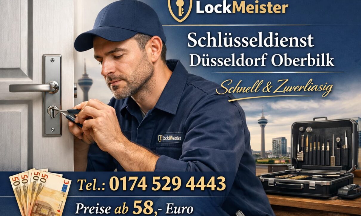 Schlüsseldienst Düsseldorf Oberbilk Techniker öffnet Tür – LockMeister, Preise ab 58€ Tel.