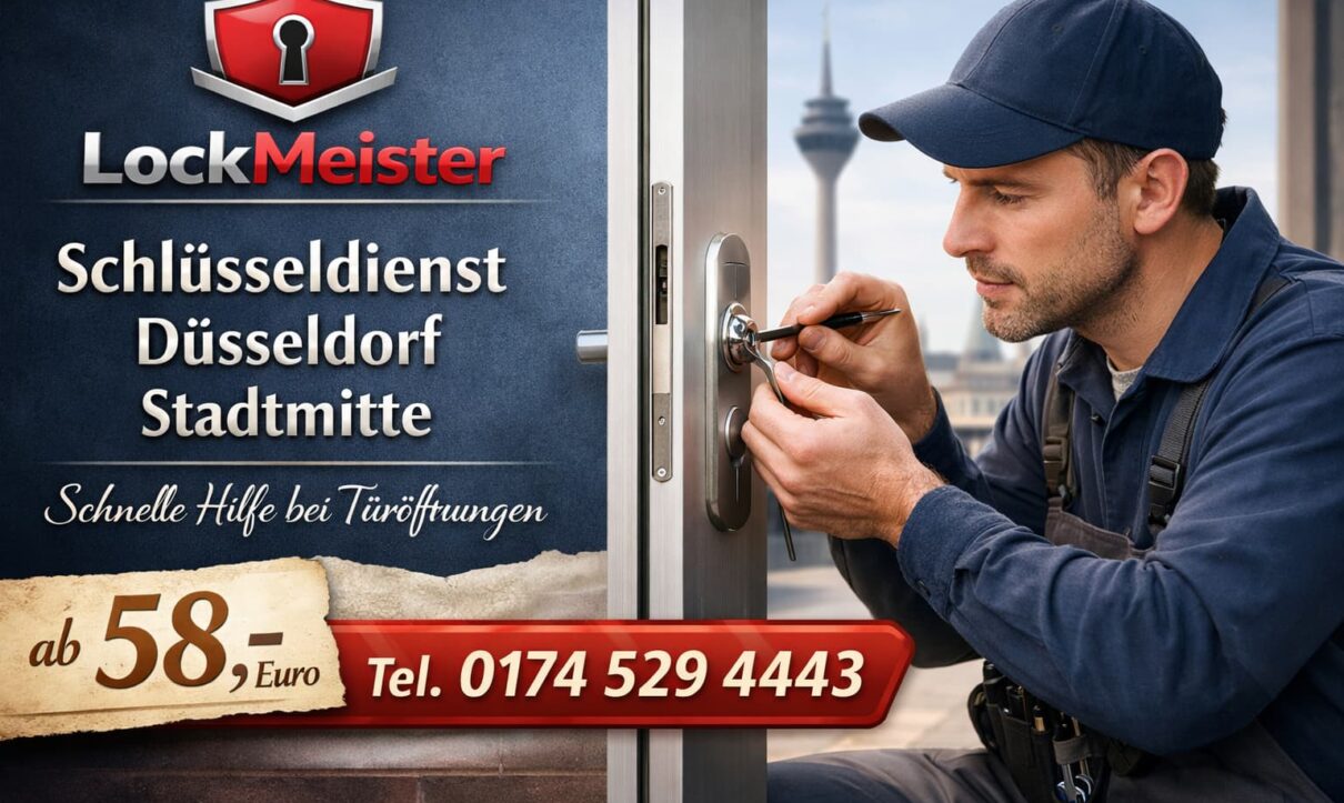 Schlüsseldienst Düsseldorf Stadtmitte – Türöffnung ab 58 €