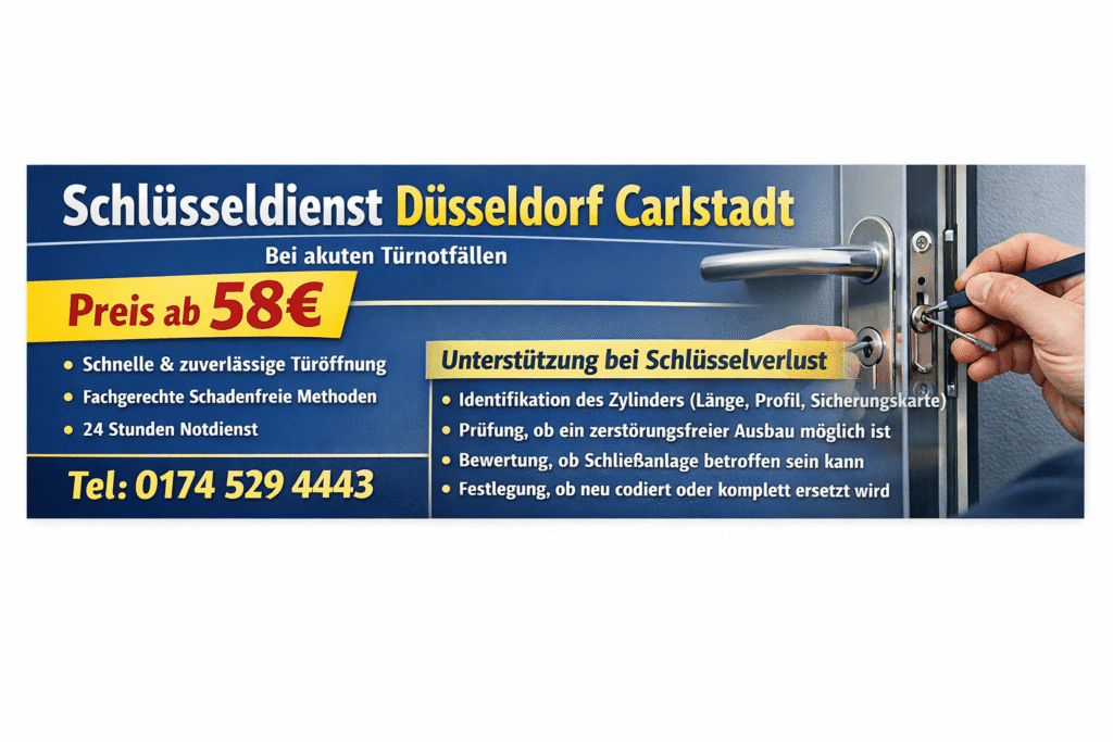 Schlüsseldienst Düsseldorf Carlstadt