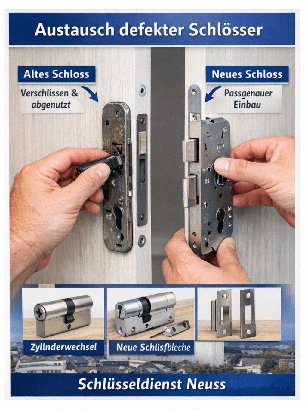 Schlosswechsel in Neuss durch professionellen Schlüsseldienst