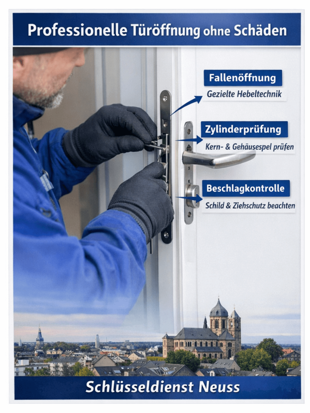 Türöffnung ohne Schäden in Neuss – Schlüsseldienst Einsatz