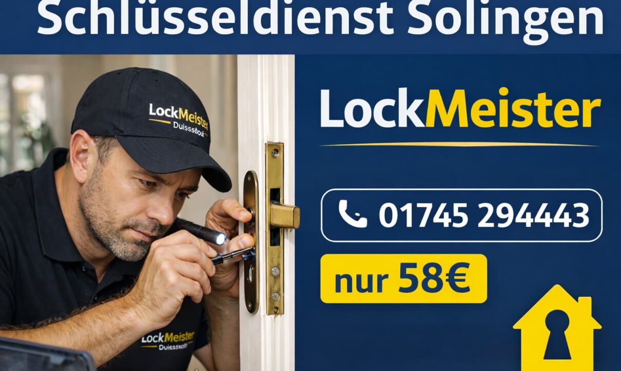 Schlüsseldienst Solingen – LockMeister öffnet Tür professionell ab 58€