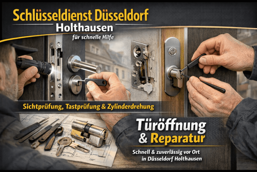 Locksmith repairing a door lock cylinder with professional tools