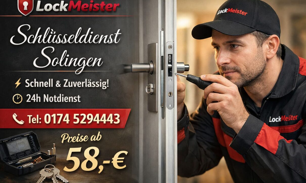 Schlüsseldienst Solingen – LockMeister öffnet Tür professionell ab 58€