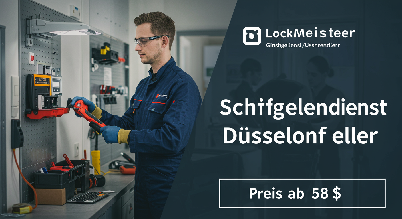 LockMeister Schlüsseldienst Krefeld Techniker öffnet Tür.