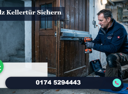 Gesicherte Holzkellertür