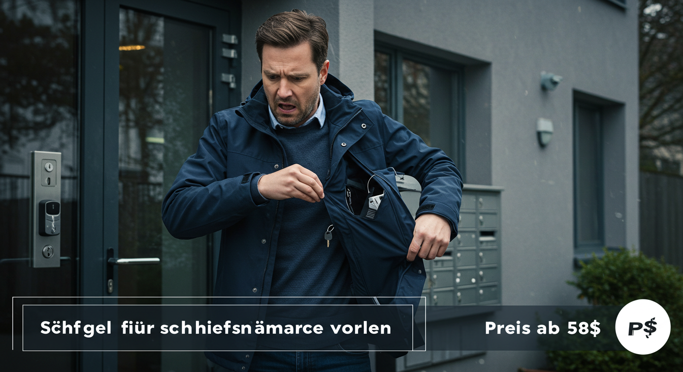 Eine Person sucht nach einem verlorenen Schlüssel auf einem städtischen Gehweg.