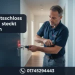 sicherheitsschloss schlüssel steckt von innen