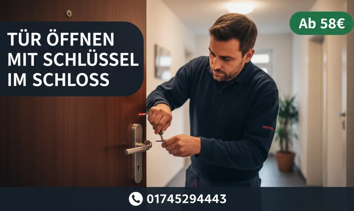 tür öffnen mit schlüssel im schloss